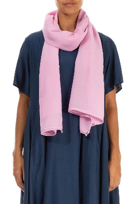 Taffy Pink Silk Cotton Scarf