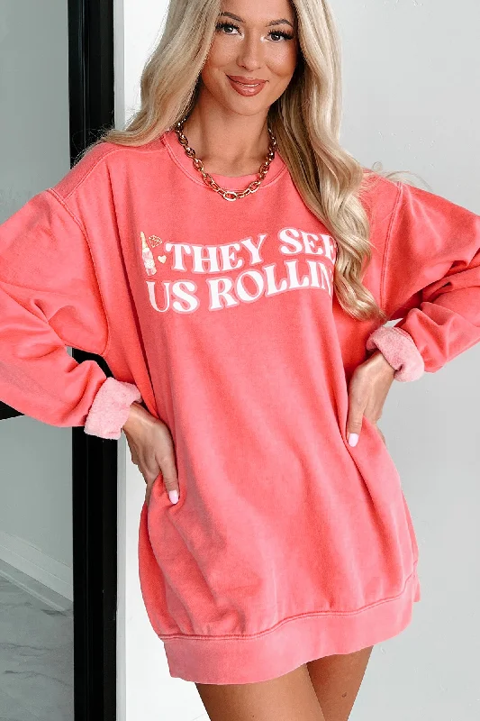 ""They See Us Rollin'"" Graphic Crewneck (Watermelon) - Print On Demand