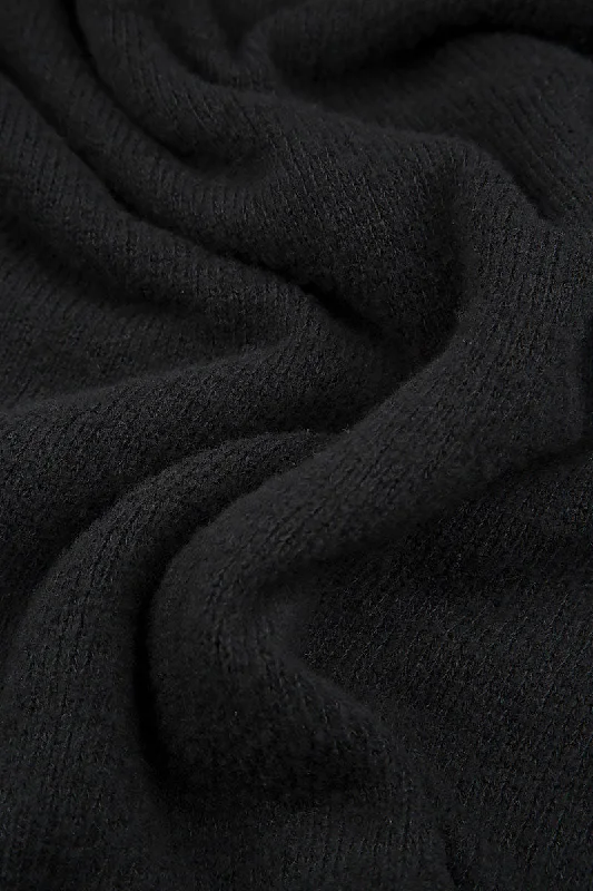 Two Pockets Black Wool Jumper