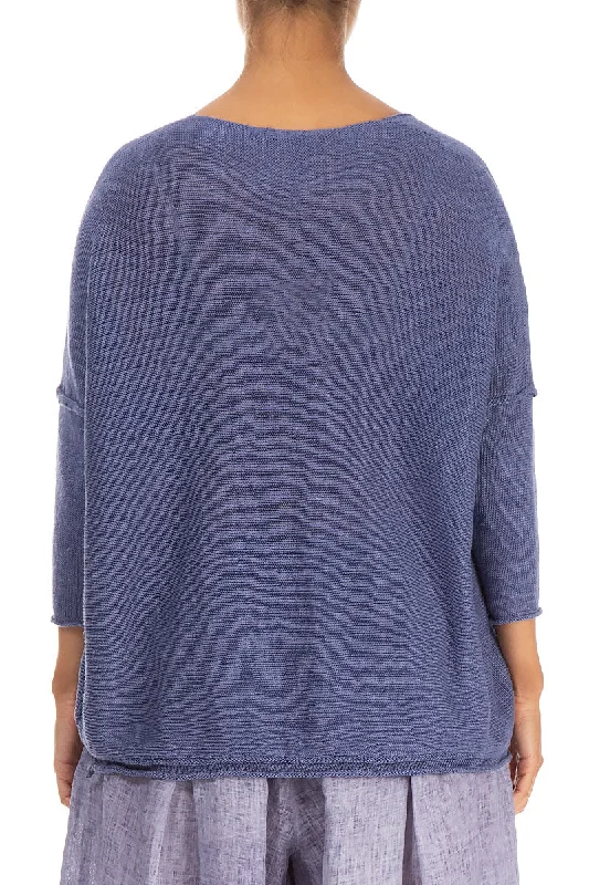 Two Pockets Violet Linen Jumper