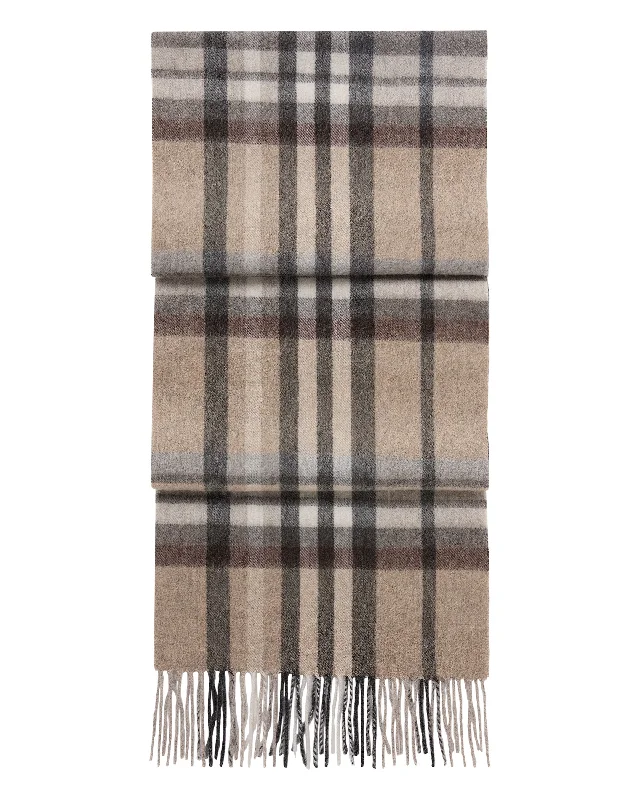 Unisex Cashmere Check Scarf Cream Check