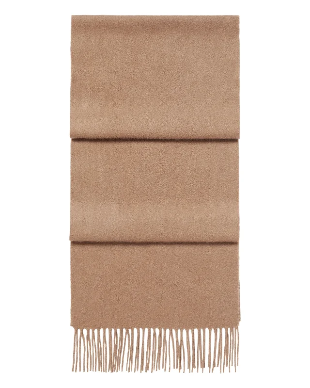 Unisex Woven Cashmere Scarf Dark Tan Brown