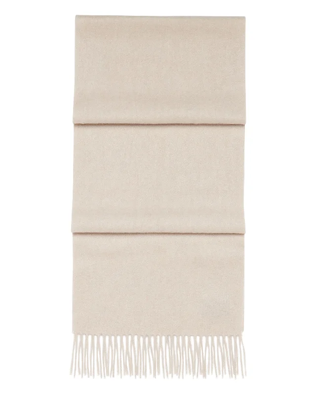 Unisex Woven Cashmere Scarf Heather Beige Brown