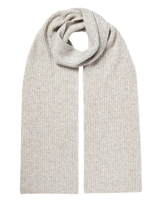 Women's Plated Rib Cashmere Scarf Sand Brown