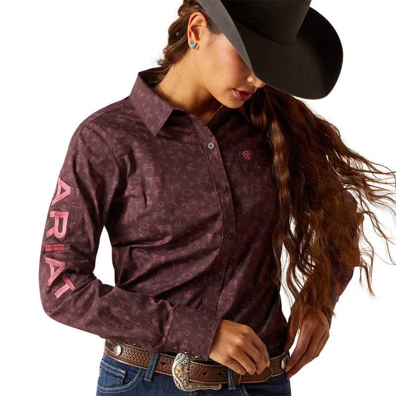 Ariat Women's Team Kirby Stretch Shirt, Ancestry Print