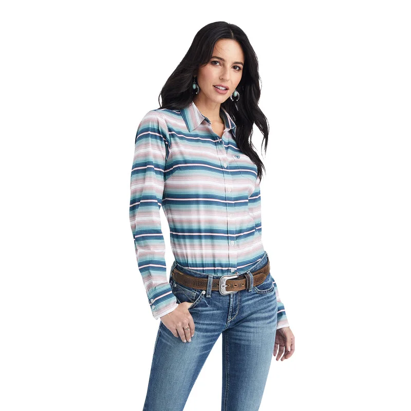 Ariat Women's Wrinkle Resist Kirby Stretch Shirt, Downstream