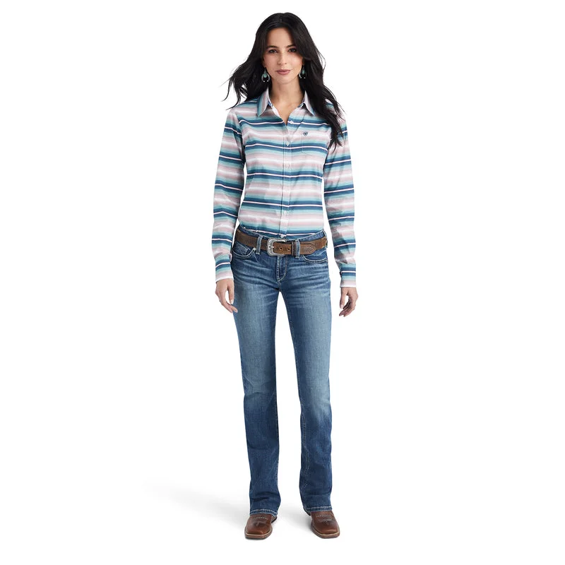 Ariat Women's Wrinkle Resist Kirby Stretch Shirt, Downstream