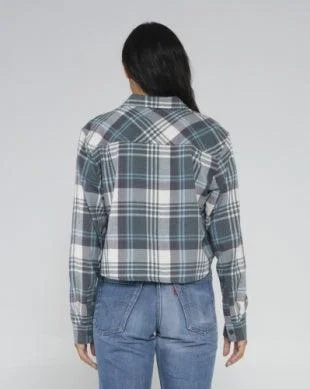 Women's Golden Age Crop Flannel, Sage