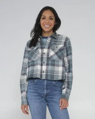 Women's Golden Age Crop Flannel, Sage