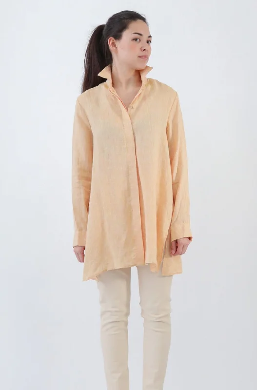 SELLA SHIRT IN ITALIAN LINEN IN PEACH FUZZ