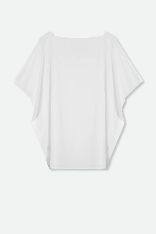 DARIA STRAIGHT NECK TOP IN ITALIAN COTTON POPLIN STRETCH