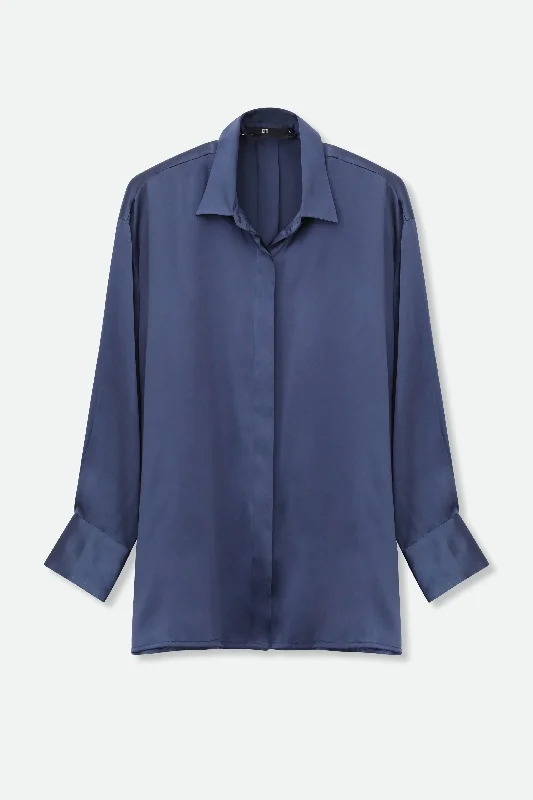 ADRIA SHIRT IN STRETCH SILK CHARMEUSE