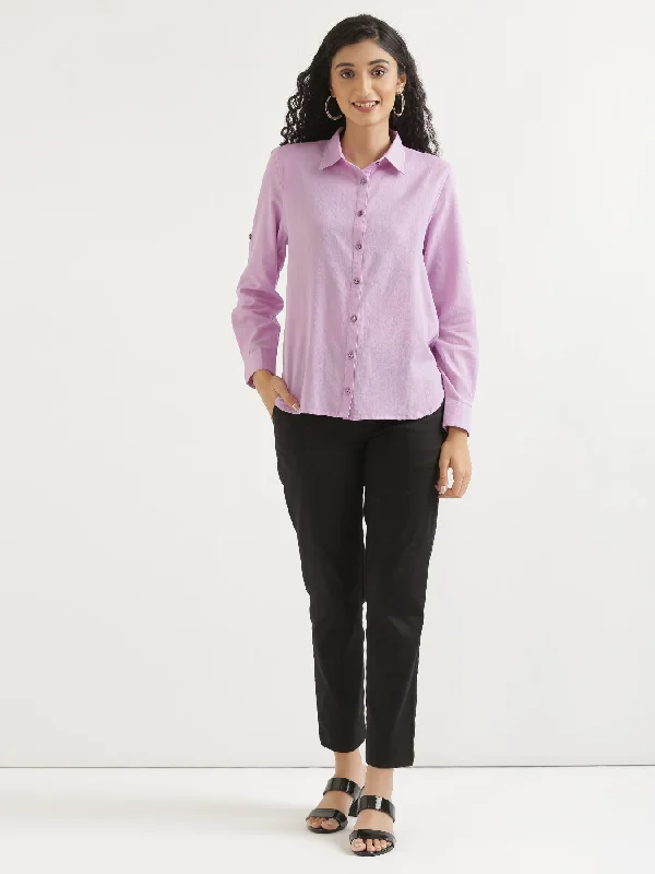 Lilac Airy-Linen Shirt