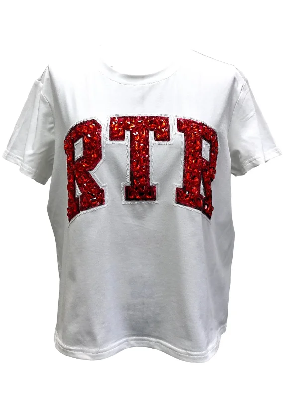 QOS RTR Jeweled Letter Tee