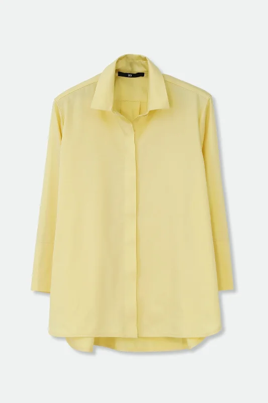 SEVILLA SHIRT IN ITALIAN COTTON POPLIN STRETCH IN YELLOW