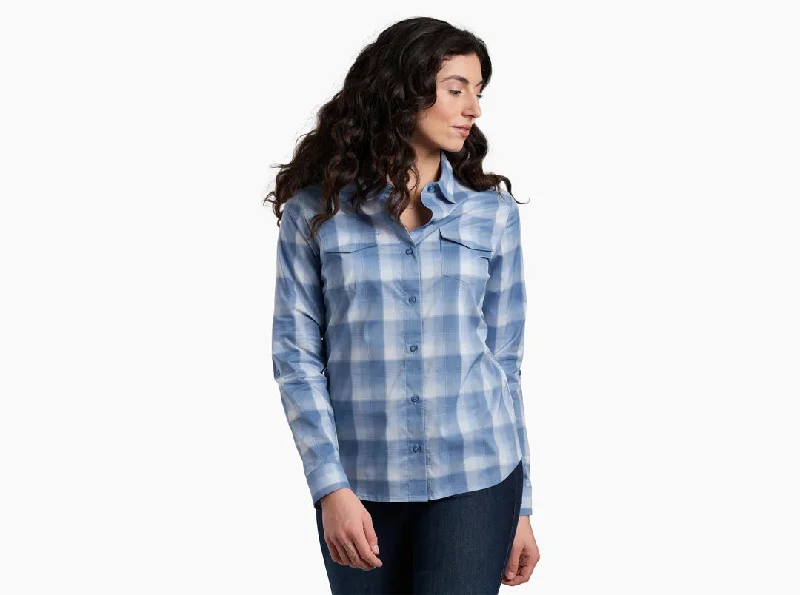 Women's Kamp Long Sleeve  - Vista Blue Plaid