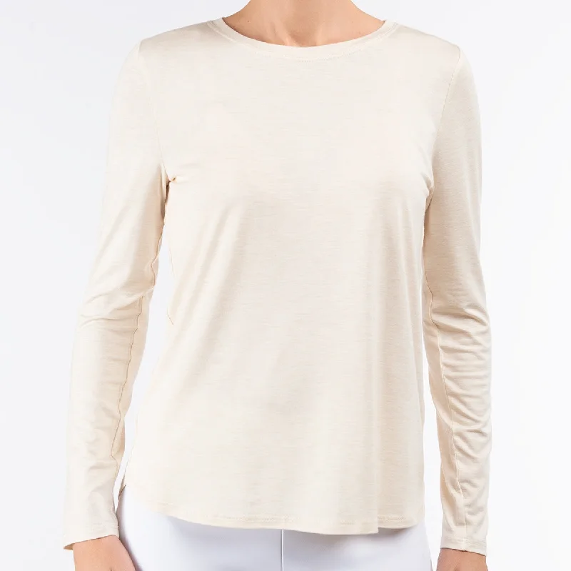 Yoke Relaxed Tee in Pale Beige