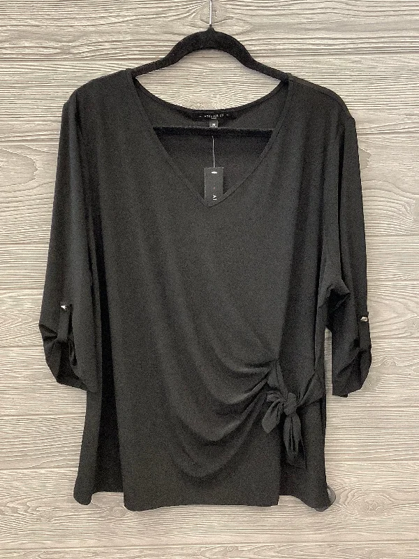 Blouse 3/4 Sleeve By Atelier In Black, Size: 3x