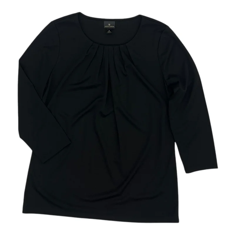 Blouse 3/4 Sleeve By Worthington In Black, Size:S