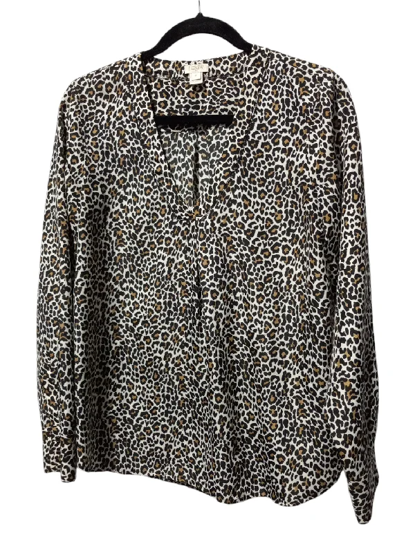 Blouse Long Sleeve By J. Crew In Animal Print, Size: M