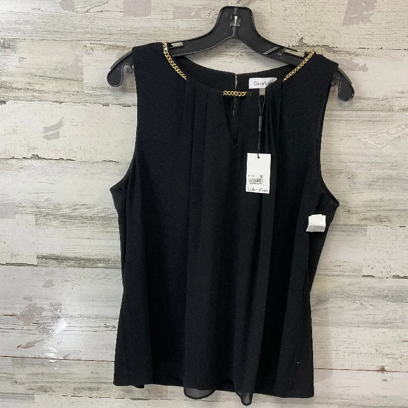 Top Sleeveless By Calvin Klein In Black, Size: L