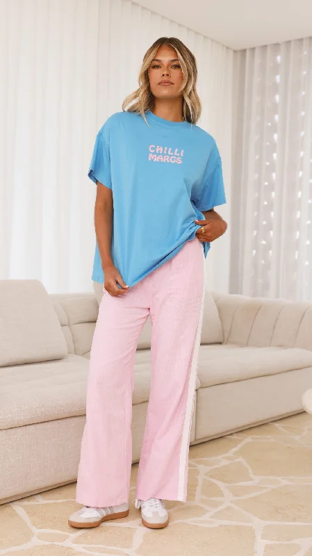 Chilli Margs Top & Pants Set - Blue/Pink