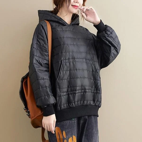 oversized Cotton hooded casual loose autumn winter woman jacket 2020 Coat clothes women outerwear