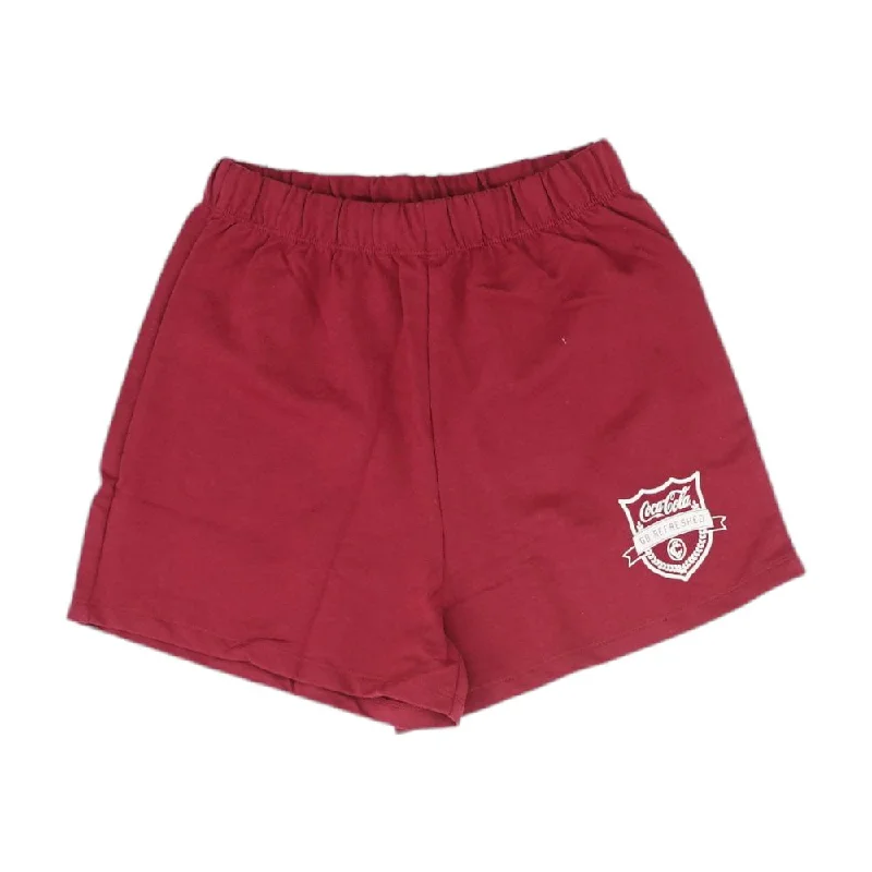 Red Solid Active Shorts