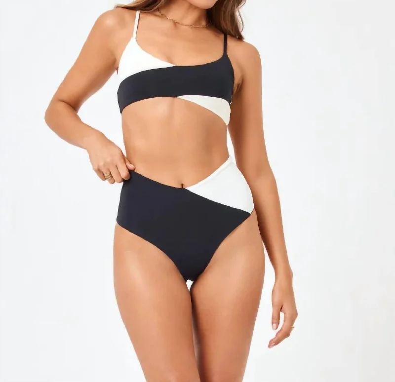 High Tide Bikini Bottom In Black/cream