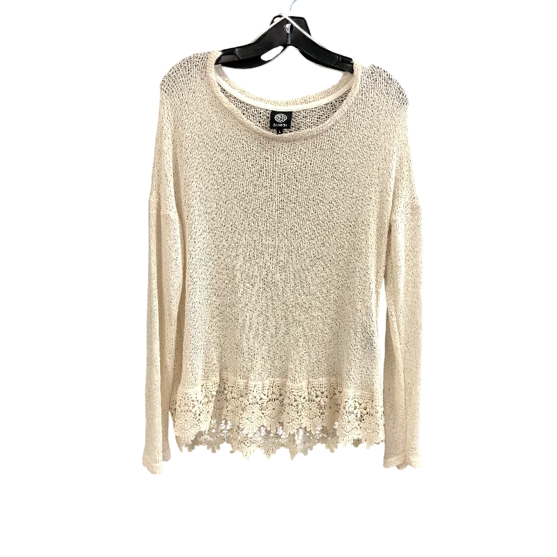 Top Long Sleeve By Bobeau In Beige, Size: L