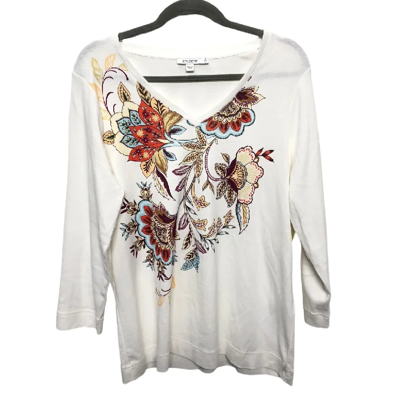 Top Long Sleeve By Chicos In Multi-colored, Size: M