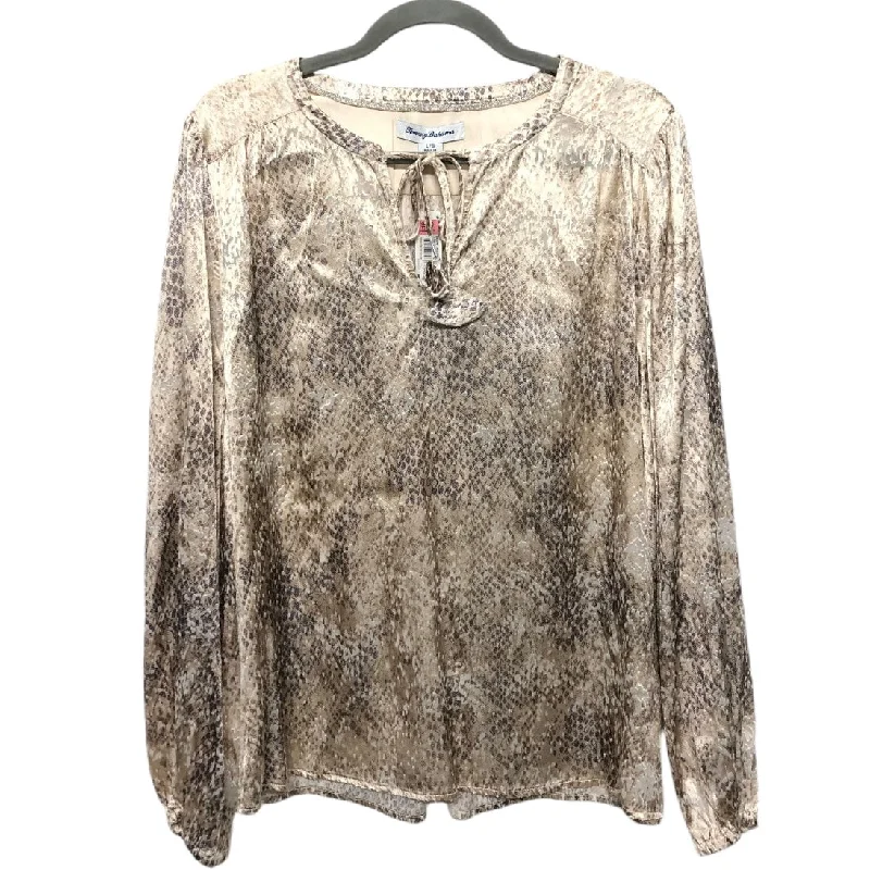 Top Long Sleeve By Tommy Bahama In Gold, Size: L