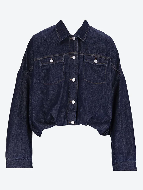 Cocoon shaped denim blouson