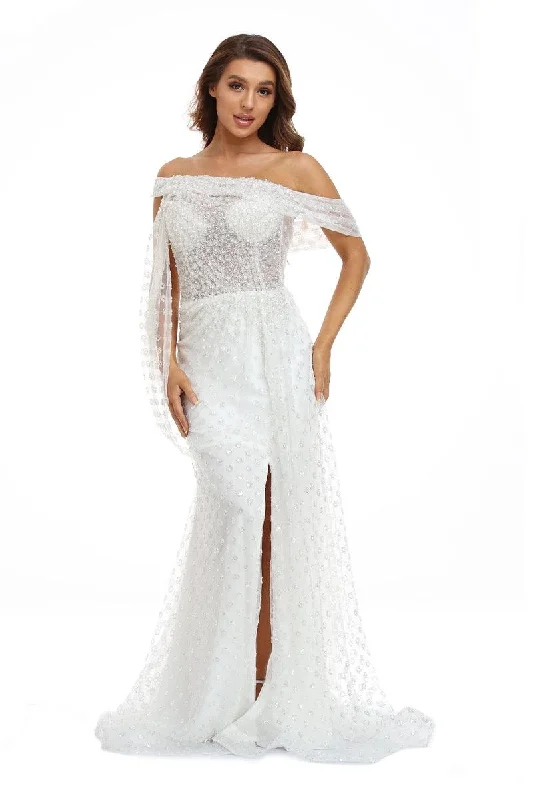 High Couture NR2259 Long Off Shoulder Wedding Dress