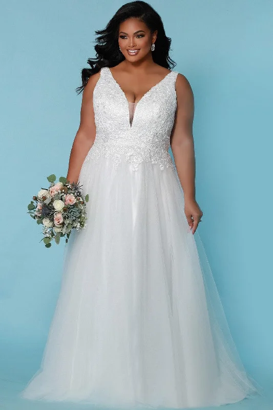 Sydneys Closet SC5270 Long Sleeveless A Line Wedding Gown