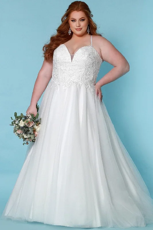 Sydneys Closet SC5277 Long Bridal Tulle Wedding Dress