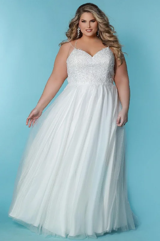 Sydneys Closet SC5283 Long Bridal Glitter Wedding Dress