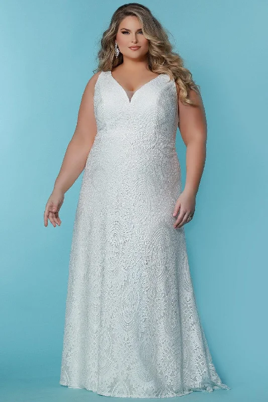 Sydneys Closet SC5289 Bridal Long Sleeveless Wedding Gown